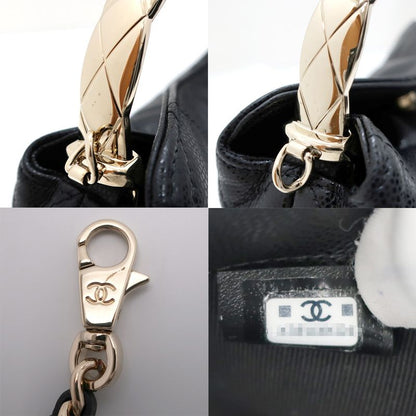 Chanel Top Handle 2WAY Bag Shoulder Bag Black Gold Hardware Matelasse