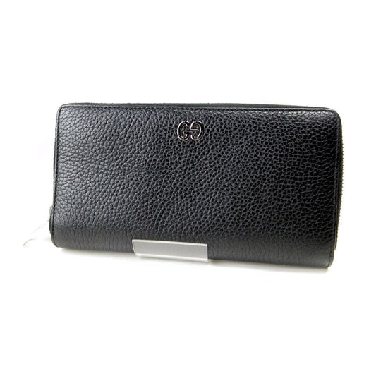 Gucci Round Zipper Long Wallet With Coin Purse 473928 Men's Black Pawnshop