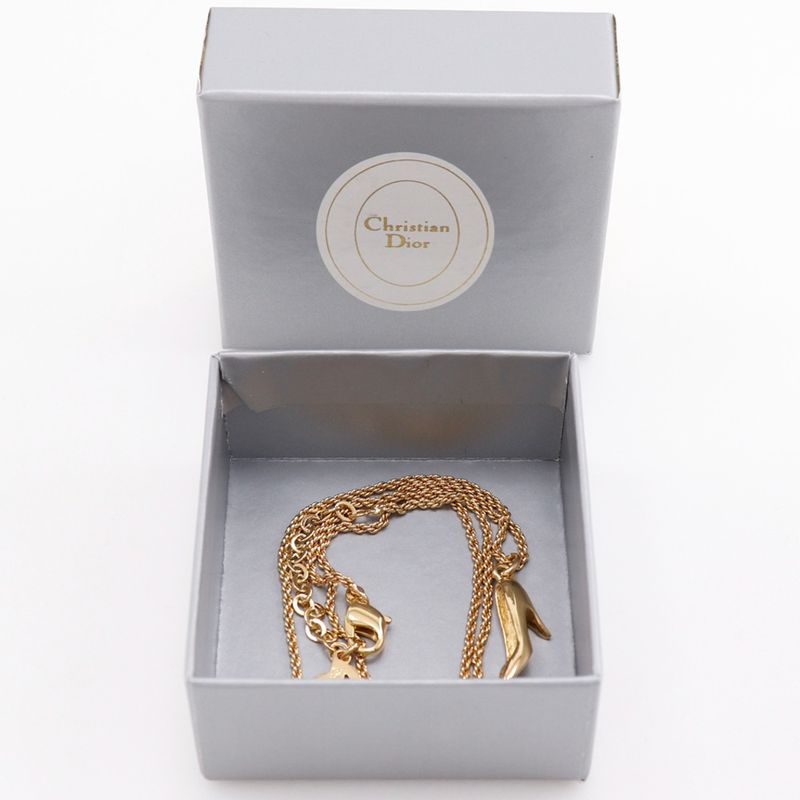 [dior] Christian Dior High Heel Motif Gold Plated Ladies 6.5g Necklace