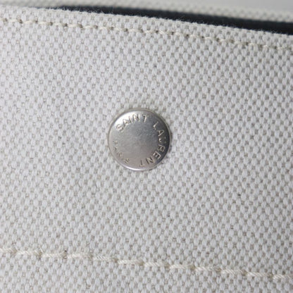  Saint Laurent Paris 509415 Rive Gauche Logo Canvas Leather Tote Bag Beige