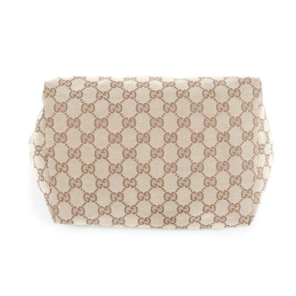 Gucci GG Canvas Leather Tote Bag Shoulder Hand 211976 Brown Genuine Leather