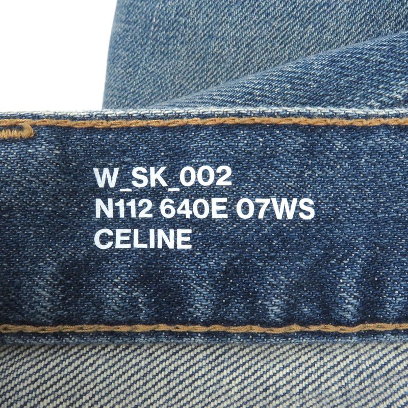 Celine N112 640E 07WS Washed Skinny Pants Denim Pants Indigo Blue 29 Made In