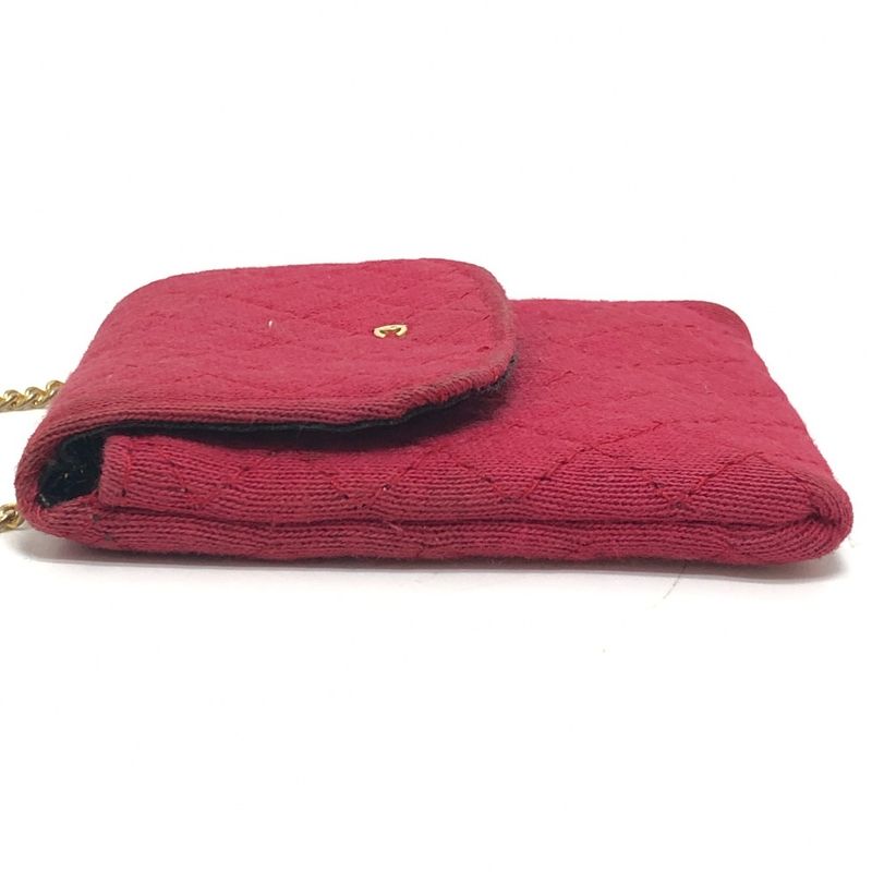 Chanel Shoulder Bag Coco Marc Matelasse Jersey Red