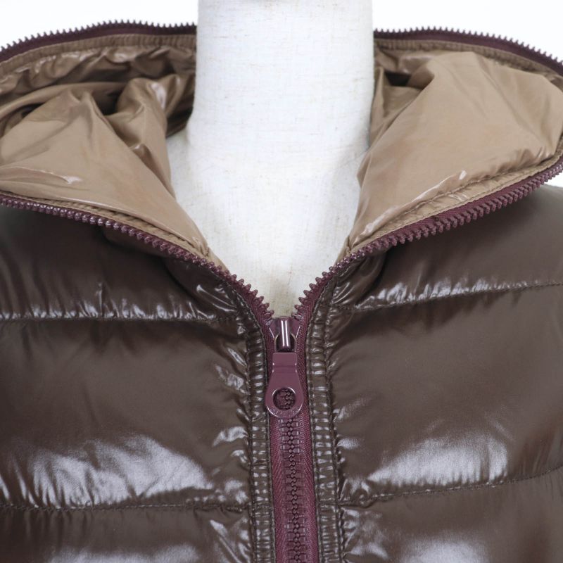 Duvetica ACE Hooded Zip Up Down Coat Brown 40 Made In Bulgaria Genuine