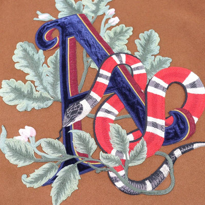 Gucci 728446 100% Cashmere Snake Embroidery Gold Button Single Breasted Coat