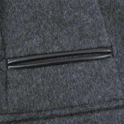 Hermes 20AW Manteau Liverpool Double 100% Cashmere Lamb Leather Use Charbon