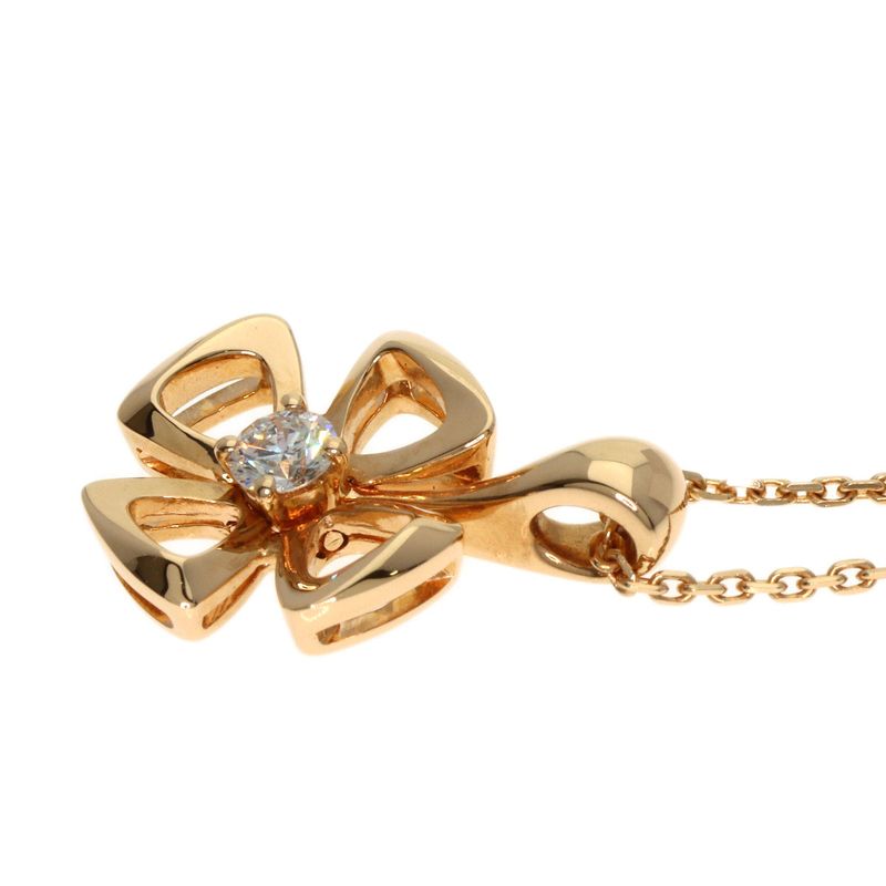 Bvlgari Bulgari Fiorever Diamond Necklace 18K Pink Gold Ladies