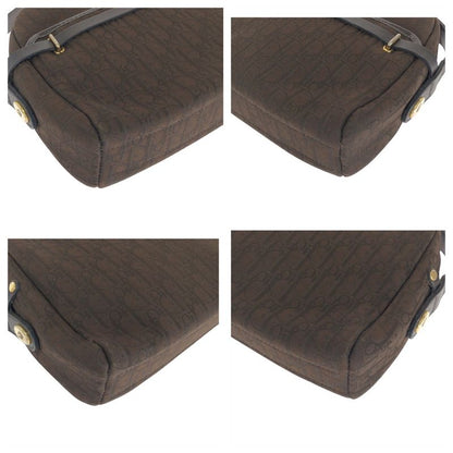 DIOR Vintage Trotter Brown Gold Hardware Canvas Shoulder Bag Women 504833