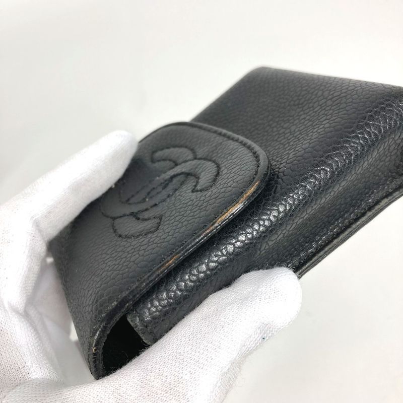 Chanel Cigarette Case CC Coco Logo A13511 Caviar Skin Black