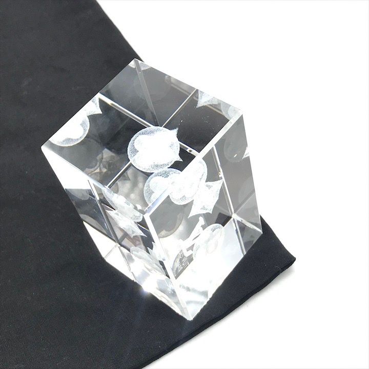 Louis Vuitton Monogram Crystal Paperweight Object Clear Figurine 