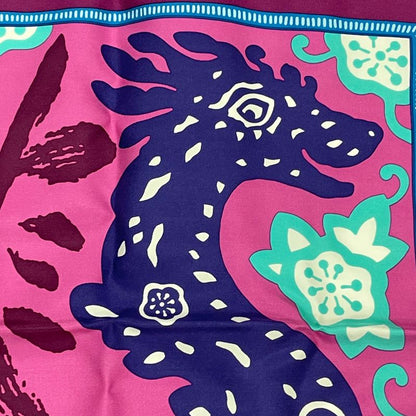 Hermes Dragon Silk Scarf Purple With Box