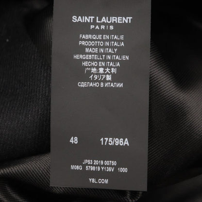  Saint Laurent Paris 579819 Wool Cashmere Single Chester Coat Black 48 Hanger