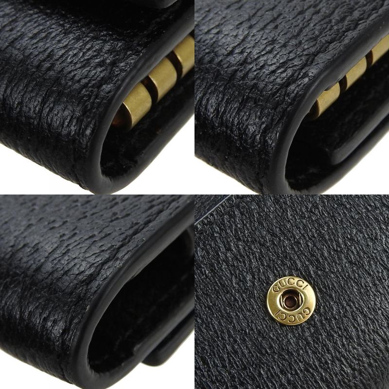Gucci Key Case 435305 GG Marmont Leather Black 6-stack Ladies Men's Gucci