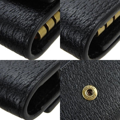 Gucci Key Case 435305 GG Marmont Leather Black 6-stack Ladies Men's Gucci
