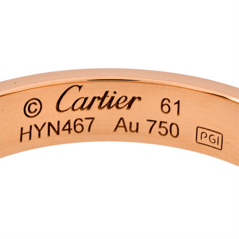 Cartier Mini Love Ring With Diamonds #61 18K Pink Gold 53g 1P Diamond Pink Gold