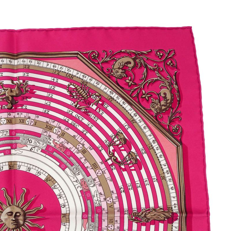 Hermes Carre 45 Scarf Astrology Petit Carre DIES ET HOPE Silk Pink