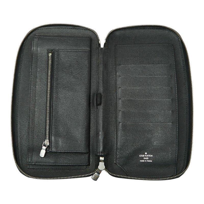 Louis Vuitton Taiga Organizer Atholl NM Long Wallet Round Zipper M30652 Ardoise