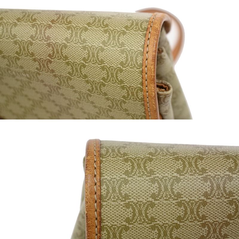 Celine Shoulder Bag Macadam Pattern Pvcleather Beige 64ka847