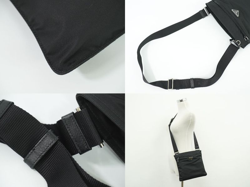 Authentic Prada Nylon Shoulder Bag Pochette Black Bag Pre-owned [follow-up