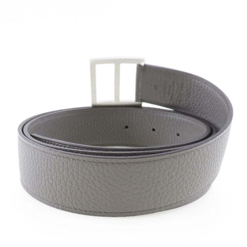 Hermes Serie Taurillon Clemence Etang Gray A Men's Belt