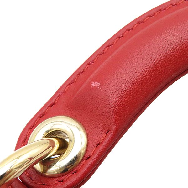 Christian Dior 2way Bag Lady Dior Mini Lambskin Red Gold Hardware Red Shoulder