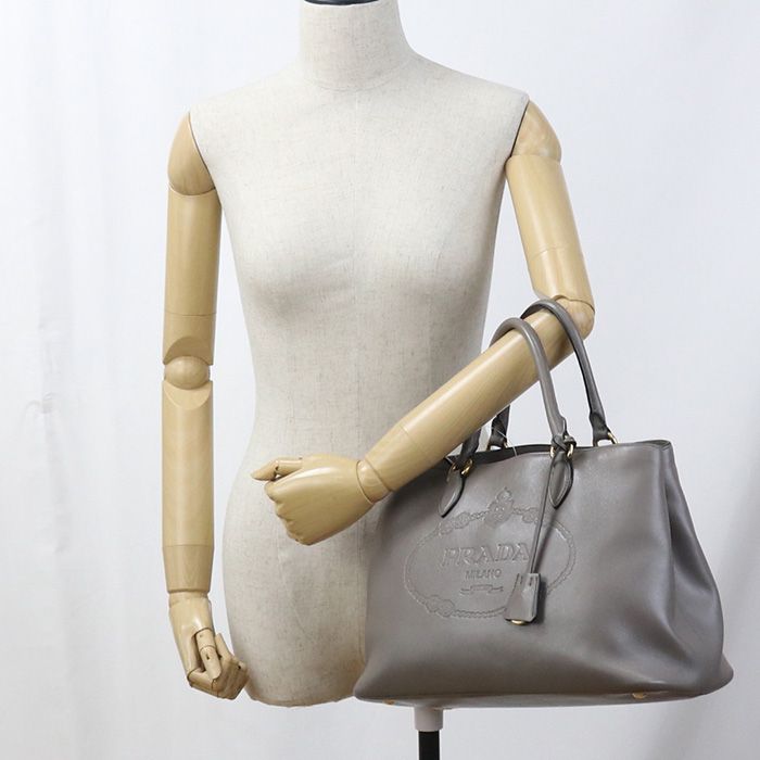 Prada 2WAY 1ba579 2EBJ F0572 Tote Bag Grained Calf Womens