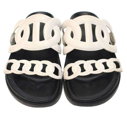 Hermes Extra Sandals Extra Sandals Black White 37