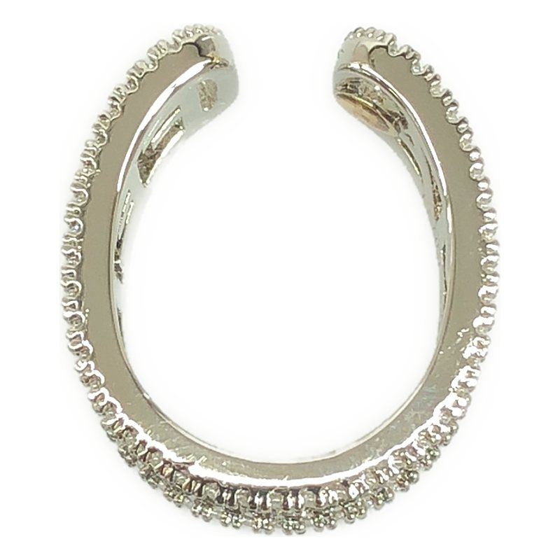Fendi - Logo Pave Ring Rhinestone Ear Cuff - Silver - Women