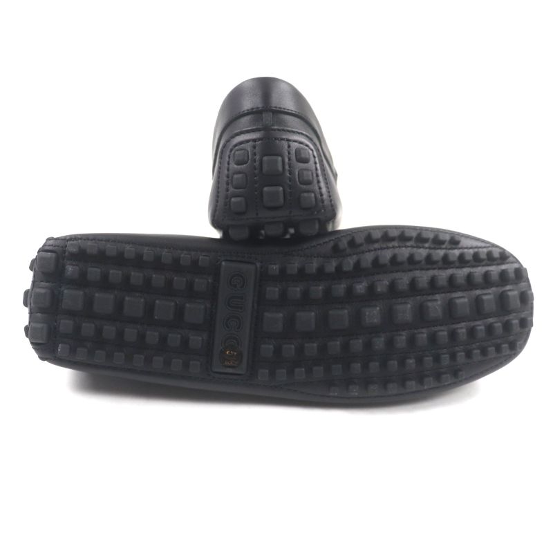 Gucci 624698 Webline Sherry Line Leather Horsebit Loafers Slip-on Driving