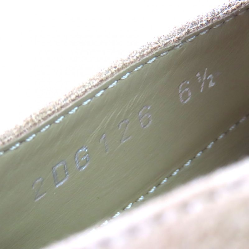 Prada 2dg126 Suede Leather Shoes Slip-on Natural 6.5 With Box And Storage Bag