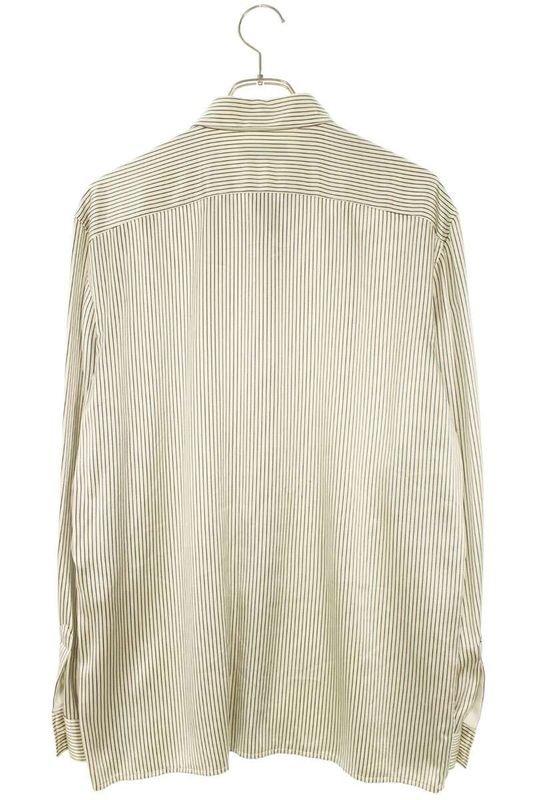 Saint Laurent Paris 24SS 774827 Y3i87 Striped Silk Long Sleeve Shirt Men 38