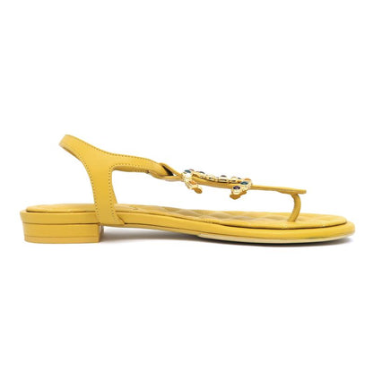 Chanel Flat Sandals G45004 Yellow - 38C Visual - Coco Mark Women's Shoes