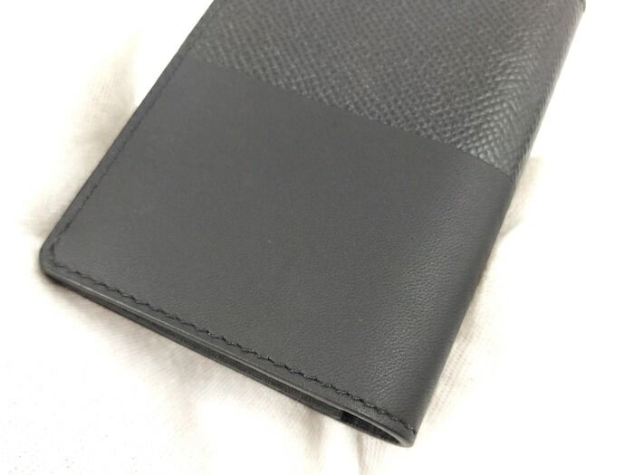 Hermes Manhattan Card Case Leather Black Stamped A
