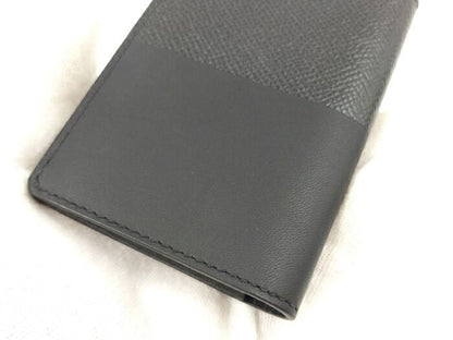 Hermes Manhattan Card Case Leather Black Stamped A