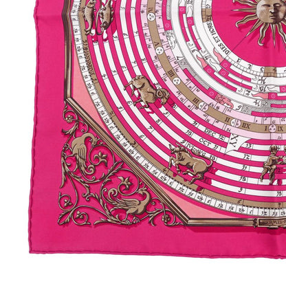 Hermes Carre 45 Scarf Astrology Petit Carre DIES ET HOPE Silk Pink