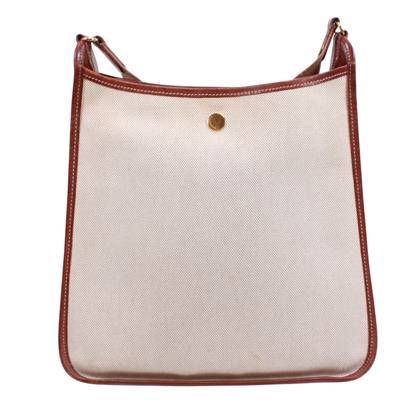 Hermes Vespa PM Toile Ash Brown And Beige Shoulder Bag Gold