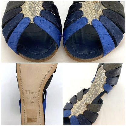 Christian Dior Gurkha Sandals Silver Blue Navy