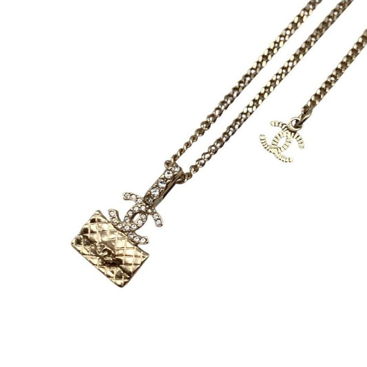 Chanel Necklace Coco Mark Matelasse Bag Motif Abb705 A23B Rhinestone Gold Chanel