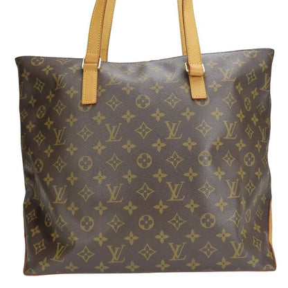 Louis Vuitton Tote Bag Cabas Mezzo M51151 Monogram Nubuck Leather Brown Gold