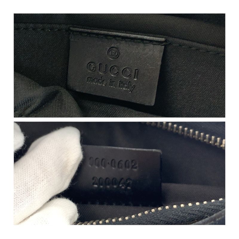 Gucci Black Silver Hardware GG Canvas 000 0602 Shoulder Bag Shoulder Women