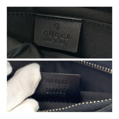 Gucci Black Silver Hardware GG Canvas 000 0602 Shoulder Bag Shoulder Women