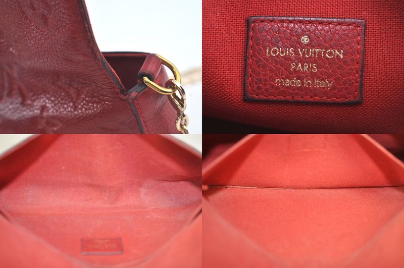Louis Vuitton Monogram Empreinte Pochette Felice Shoulder Bag Red LV 9298m