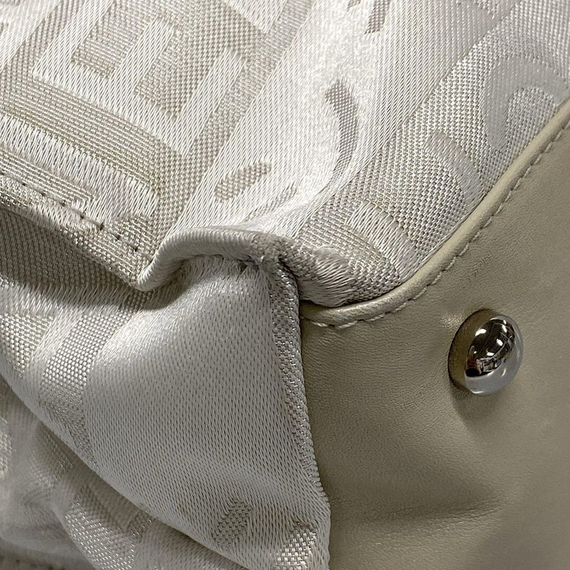 Chanel Tote Bag Ephemera Line White×silver Leather