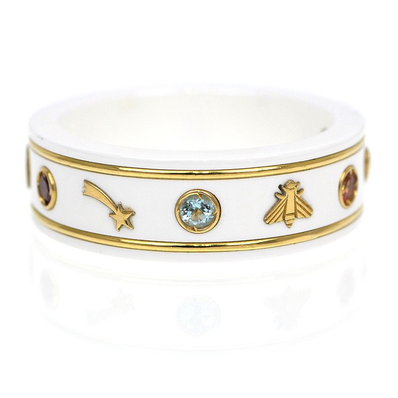 Gucci Icon Ring With Gemstone White Zirconia 750yg Gold No 18 Jewelry -