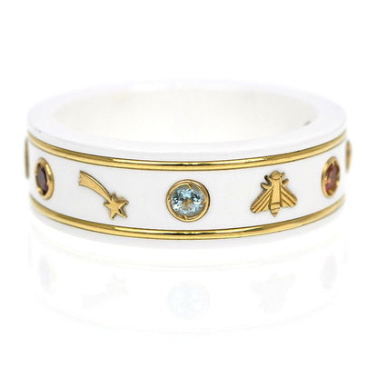 Gucci Icon Ring With Gemstone White Zirconia 750yg Gold No 18 Jewelry -