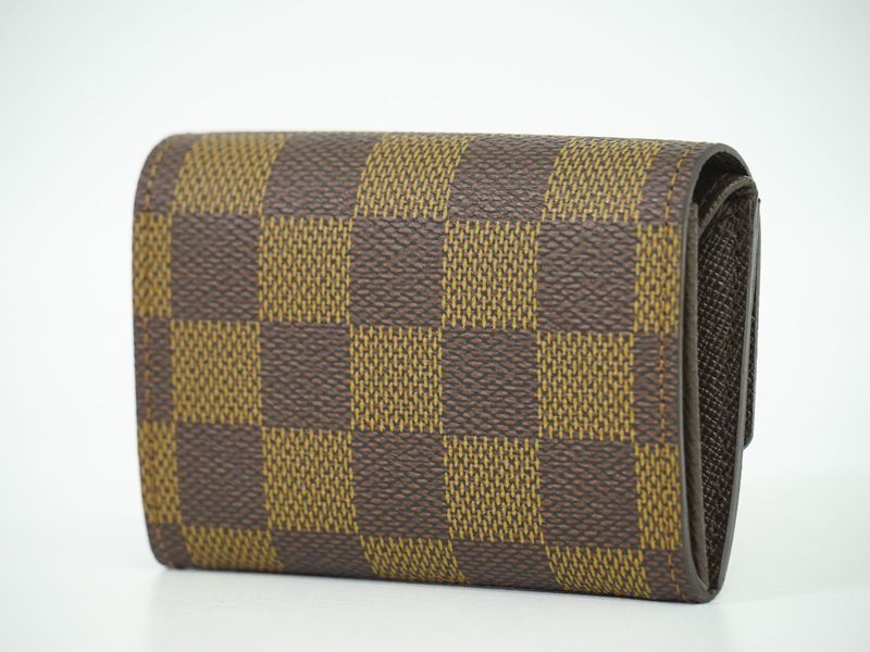 Authentic Louis Vuitton LV Porte Monnaie Pla Damier Ebène Coin Case Coin Case