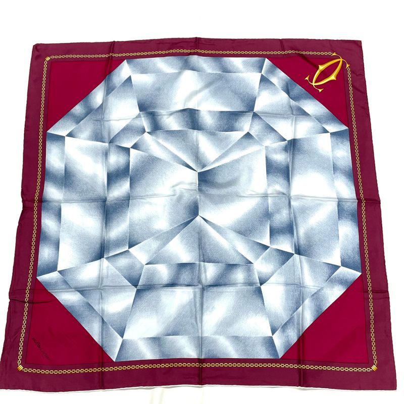 Cartier Silk Scarf With Diamond Pattern Red
