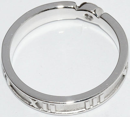 Tiffany & Co Ring 18K White Gold Diamond 1P Atlas Closed Ring Narrow Ring