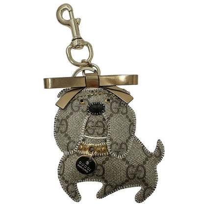 Gucci Key Holder Women's Men's Brand GG Plus Guccioli Bulldog Gray Bulldog Cute