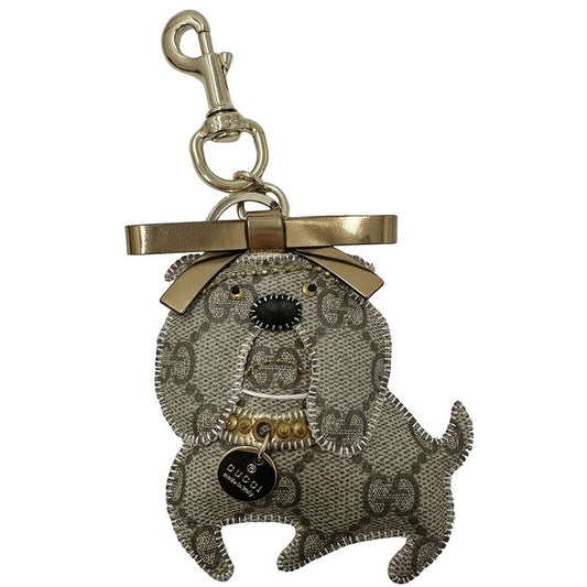 Gucci Key Holder Women's Men's Brand GG Plus Guccioli Bulldog Gray Bulldog Cute